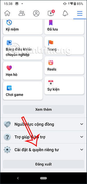 Cài đặt Facebook