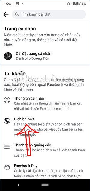 Dịch tự động trên Facebook