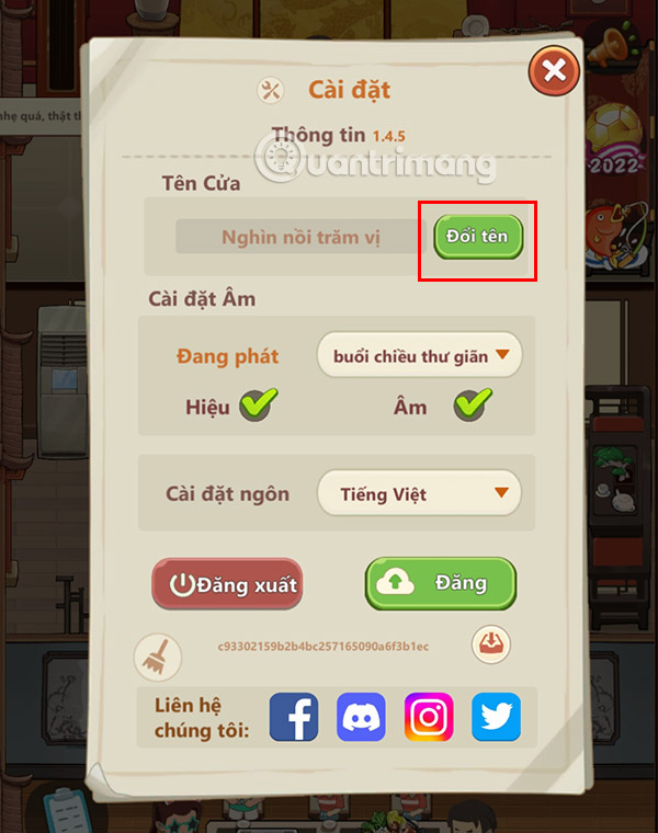 Cách đổi tên tiệm lẩu