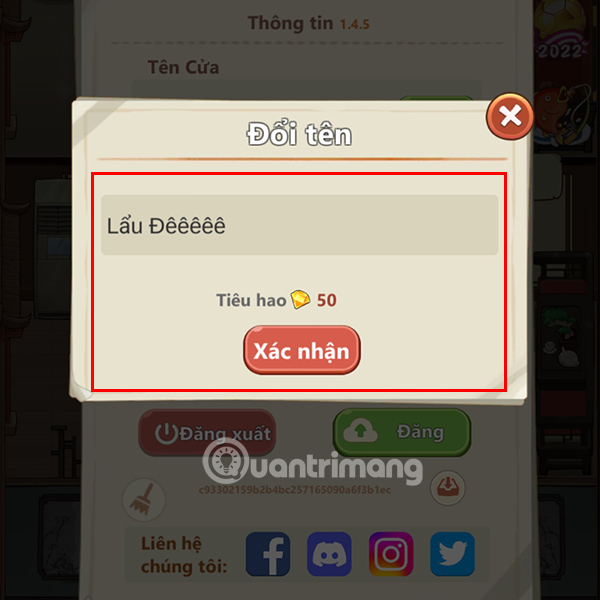 Cách đổi tên tiệm lẩu