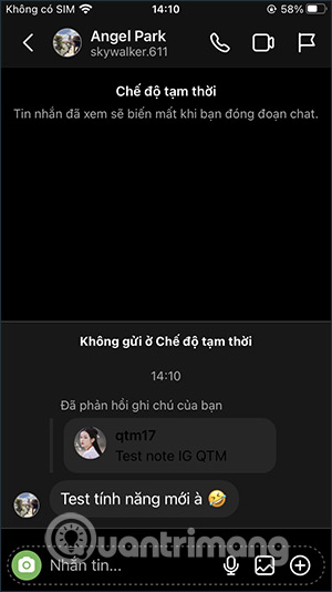 Đọc phản hồi ghi chú Instagram