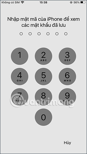 Nhập mật khẩu iPhone