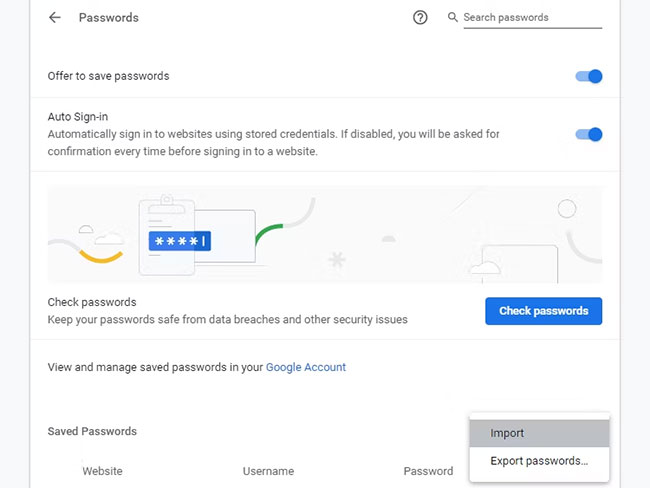 Nhập mật khẩu của bạn vào Chrome