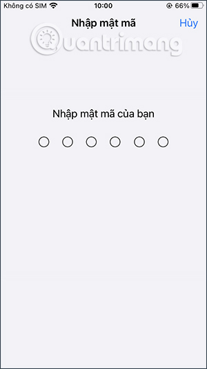 Nhập mật khẩu trên iPhone