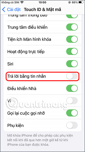 Tắt trả lời tin nhắn trên iPhone