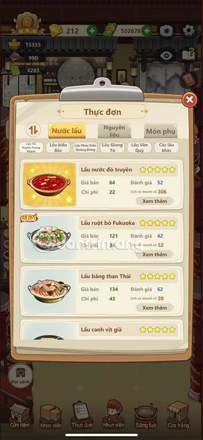 cách chơi tiệm lẩu đường trên máy tính