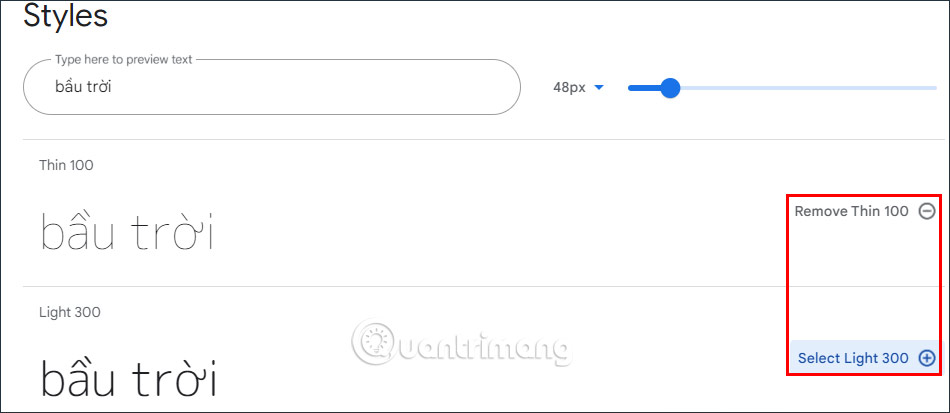 Danh sách font chữ trên Google Fonts