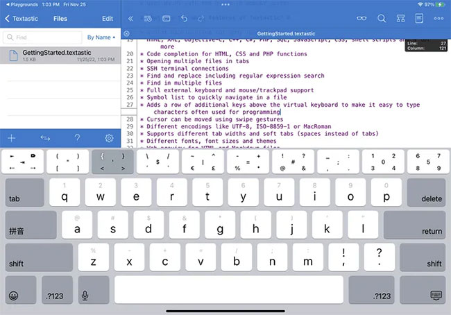 Ứng dụng lập trình Textastic