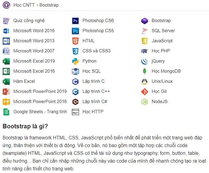 Học Bootstrap trên Quantrimang.com