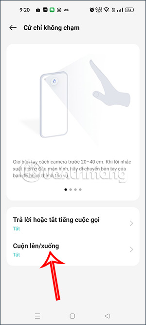 Cuộn cử chỉ trên điện thoại