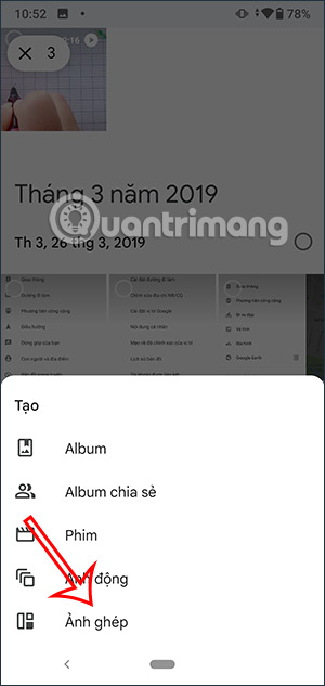 Chọn ghép ảnh trên Google Photos