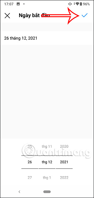 Chọn thời gian lọc Instagram