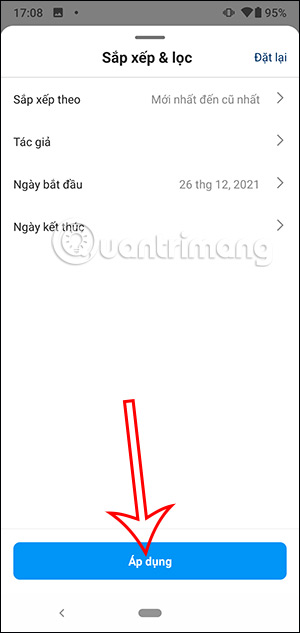 Áp dụng bộ lọc thời gian Instagram