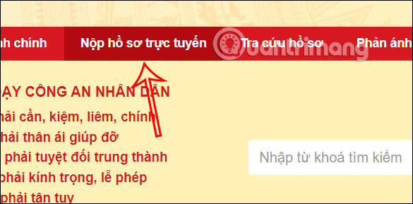 Nộp hồ sơ công trực tuyến