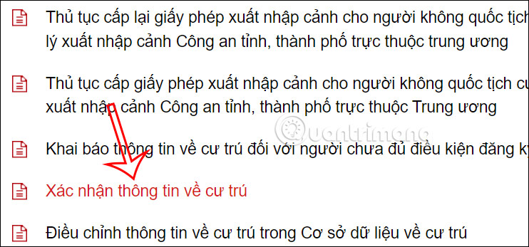 Nộp hồ sơ Xác nhận thông tin về cư trú