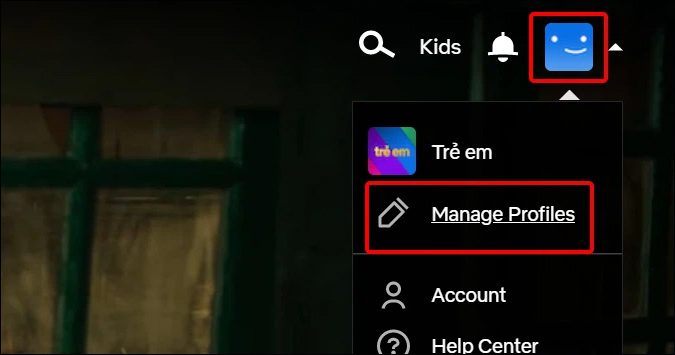 Quản lý hồ sơ Netflix trên máy tính