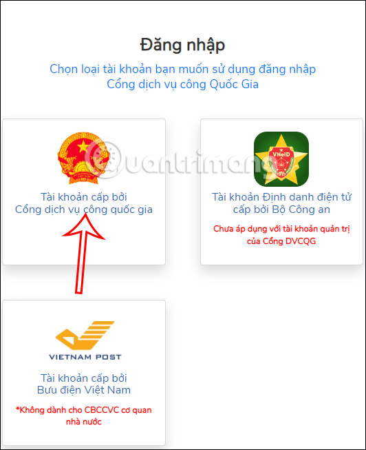 Tài khoản dịch vụ công 