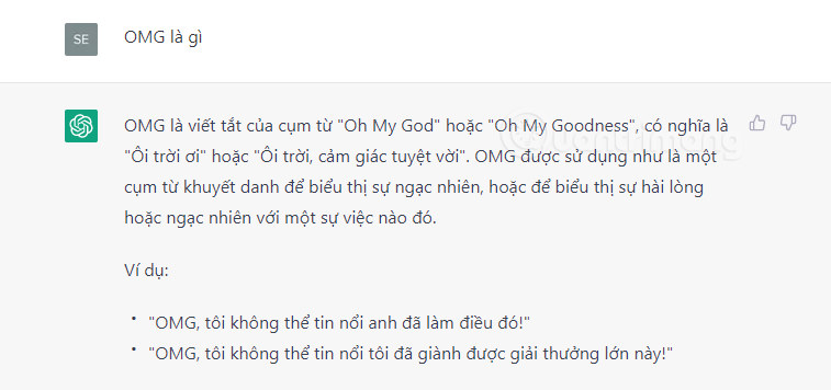 ChatGPT giải thích từ OMG