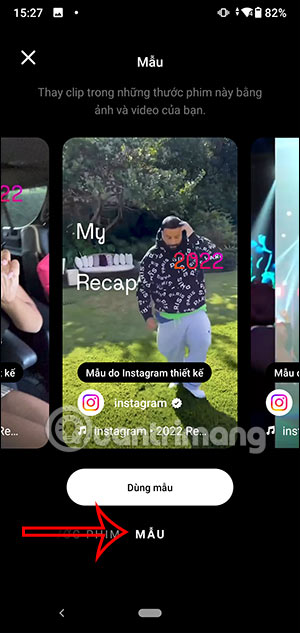 Mẫu video Instagram Reel