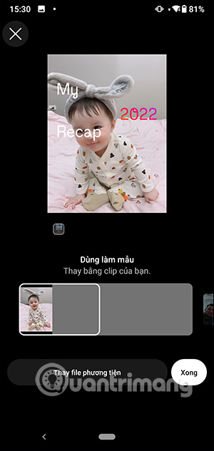 Chỉnh tập tin làm video Instagram Reel Recap 2022