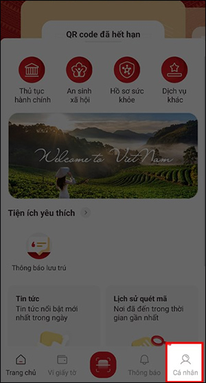 Truy cập Cá nhân trên VNeID