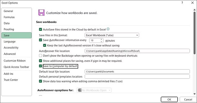 Ngăn các ứng dụng Office lưu file vào OneDrive