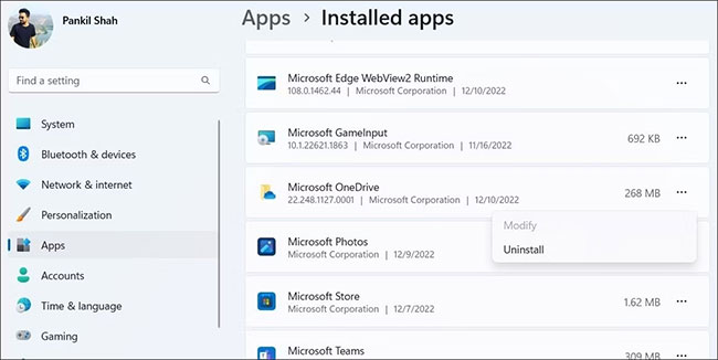 Gỡ cài đặt OneDrive khỏi Windows