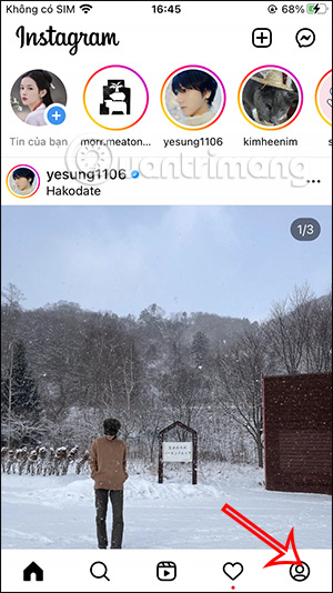 Truy cập hồ sơ Instagram