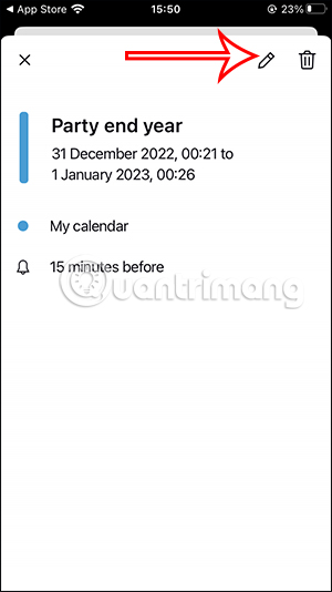 Chỉnh sửa sự kiện đã tạo trên Proton Calendar