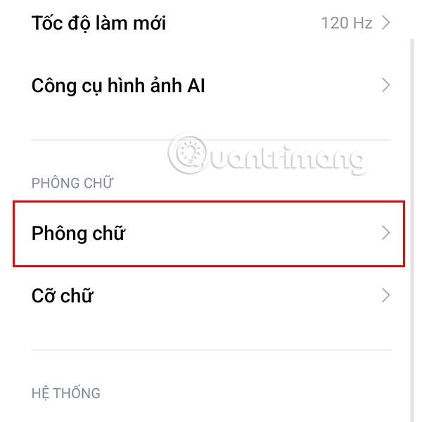 Đổi phông chữ điện thoại Xiaomi 