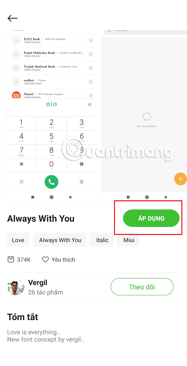 Đổi phông chữ điện thoại Xiaomi 
