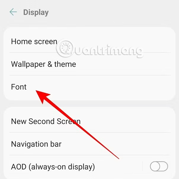 Đổi phông chữ điện thoại LG