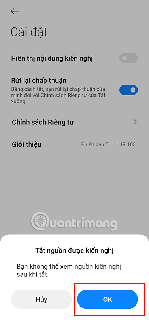 Loại bỏ quảng cáo ở ứng dụng Download