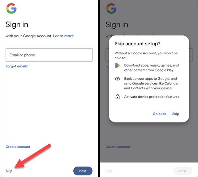 Đăng nhập tài khoản Google