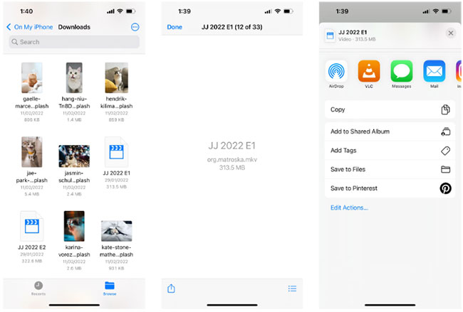 Mở video MKV trong ứng dụng VLC trên iPhone