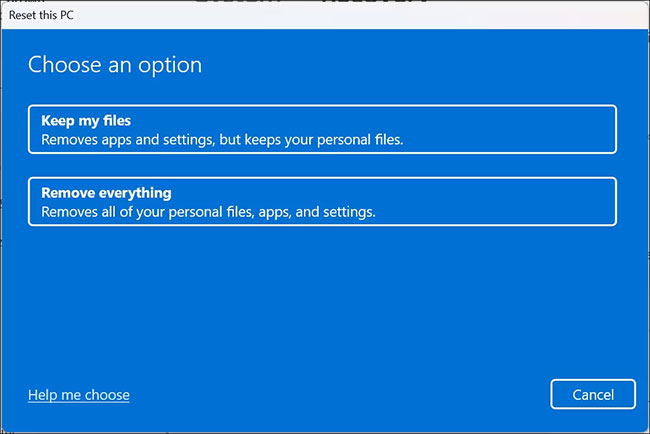 Reset Windows 11