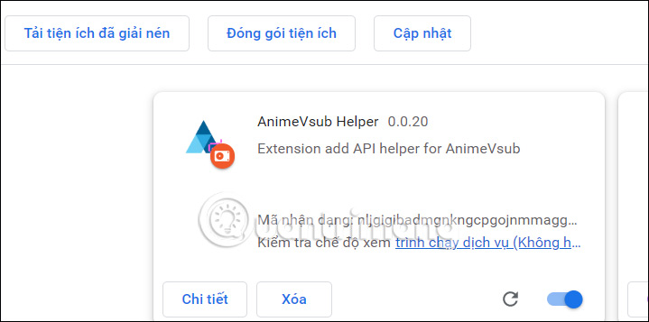 Tiện ích AnimeVsub Helper trên Chrome