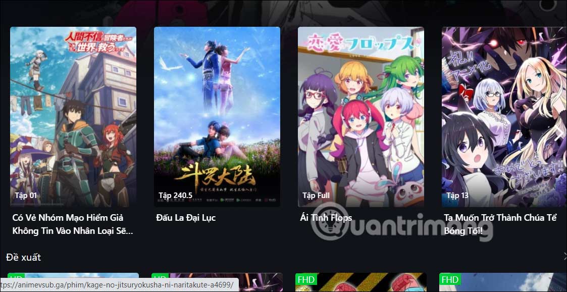 Xem phim anime trên AnimeVsub