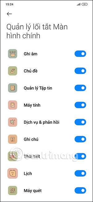 Danh sách ứng dụng trên Xiaomi