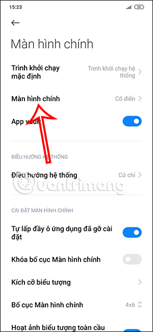 Chỉnh màn hình chính trên Xiaomi