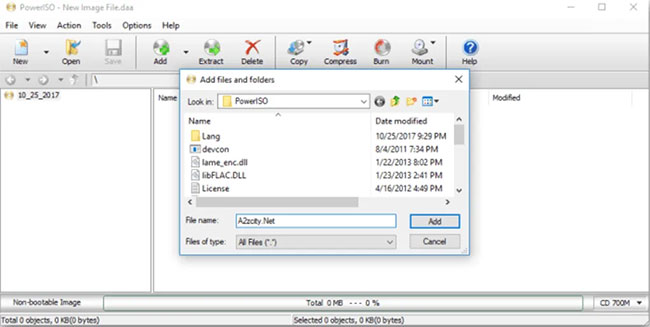 Giao diện PowerISO