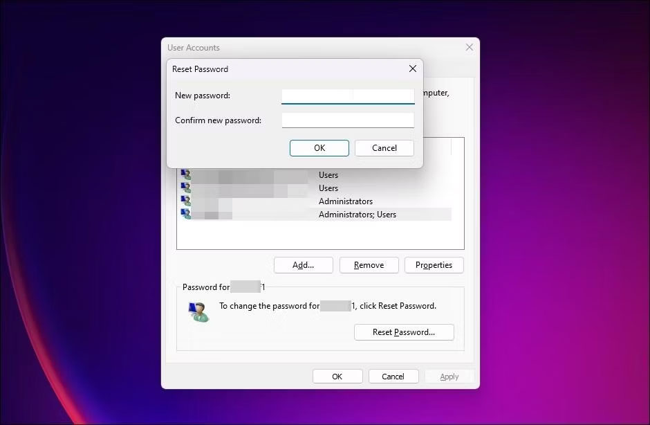 Reset mật khẩu tài khoản bằng Command Prompt