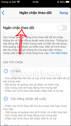 Tính năng ngăn chặn theo dõi trên Microsoft Edge
