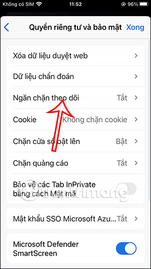 Tính năng ngăn chặn theo dõi Microsoft Edge