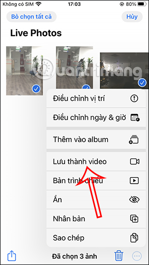 Chuyển nhiều ảnh Live Photos thành video 