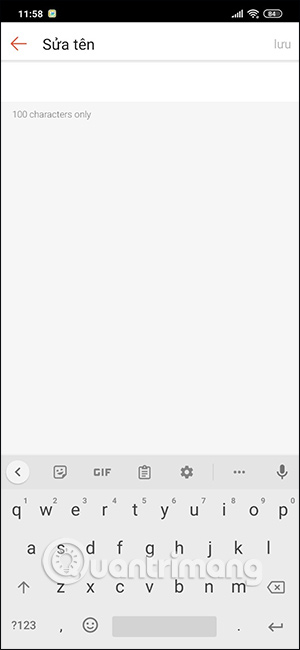 Giao diện điền tên Shopee