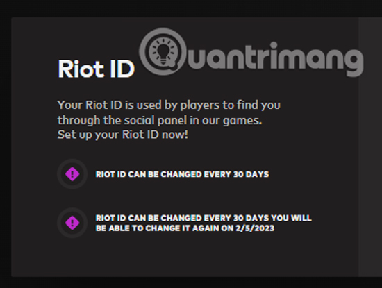 Cách tạo mới, thay đổi Riot ID