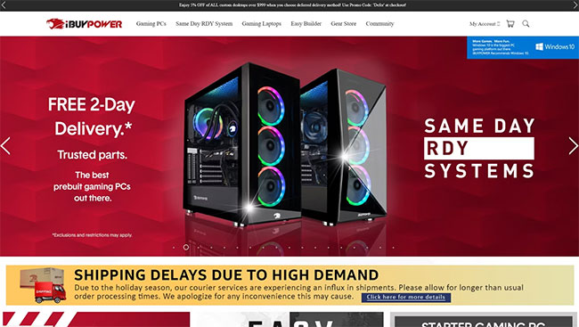 iBuyPower.com home page