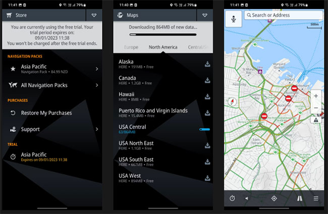 Bản đồ ngoại tuyến trong ứng dụng Genius Maps