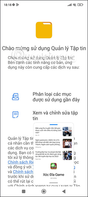 Điều chỉnh kích thước cửa sổ nổi ứng dụng